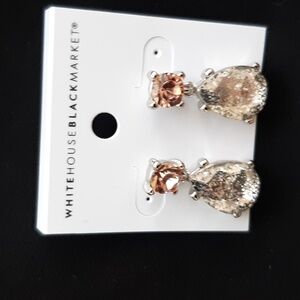 White House Black Market Silver and Peach Earrings